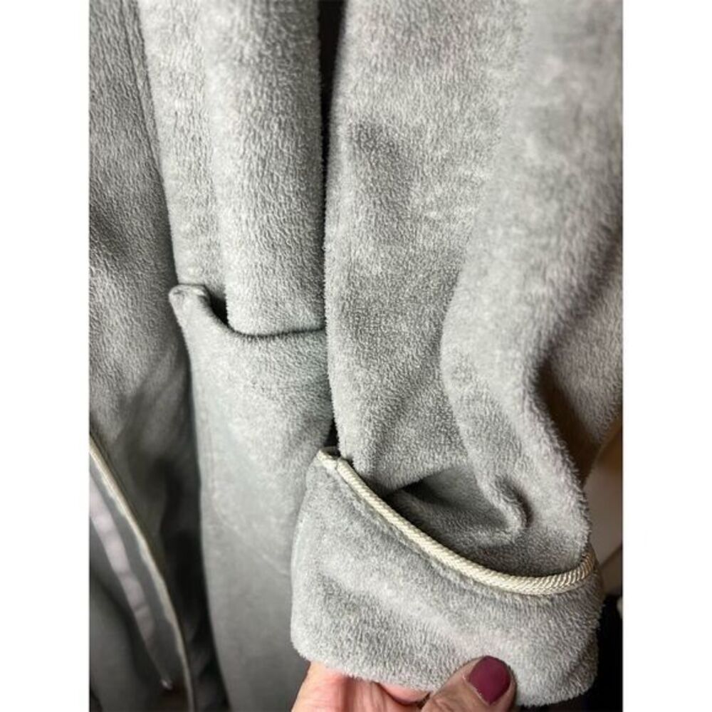 Lauren Ralph Lauren Women's XS Gray Kimono Fleece Robe Shawl Collar - Picture 6 of 10